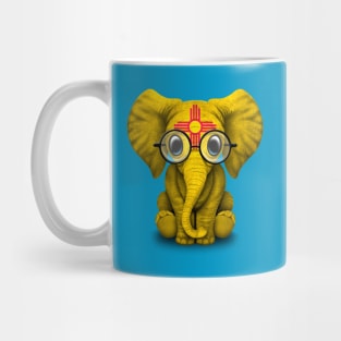 Baby Elephant with Glasses and New Mexico Flag Mug